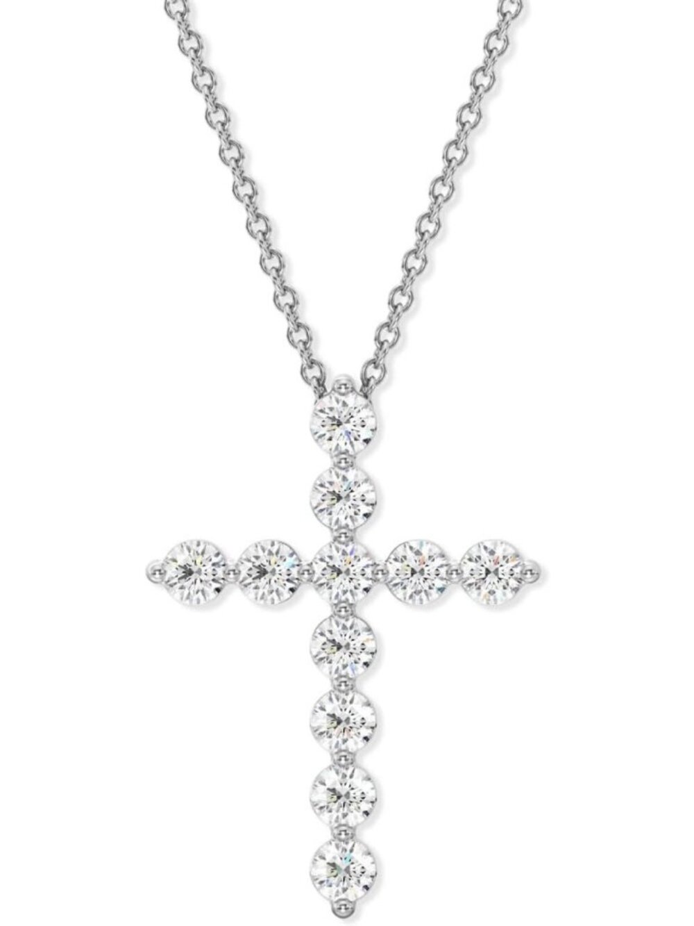 Stunning Lab Grown Diamond Cross Pendant, 1/2-1 ct. T.W., Sterling Silver & Gold